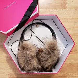 Juicy Couture Cream Faux Fur Ear Muff Headphones